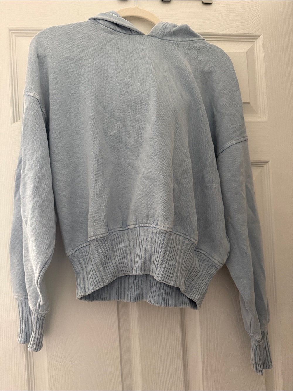 aerie Light Blue Cropped Hooded Sweatshirt